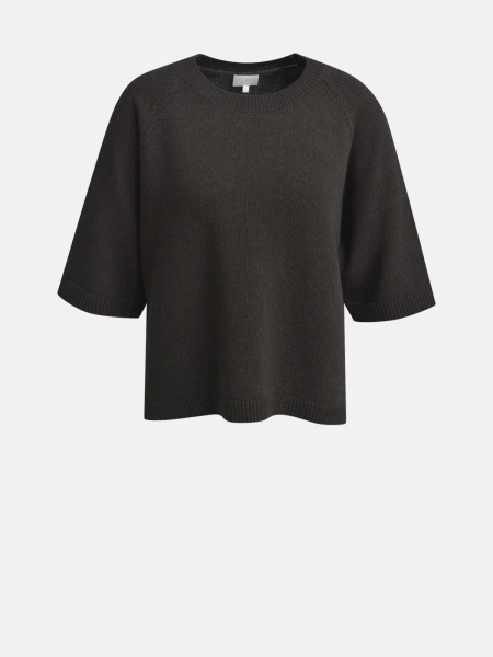 MILANO ITALY Damen Kurzarmpullover, mocca