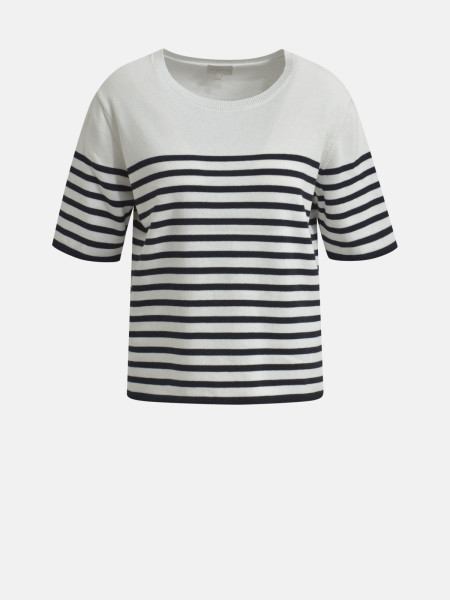 MILANO ITALY Damen Kurzarmpullover, creme