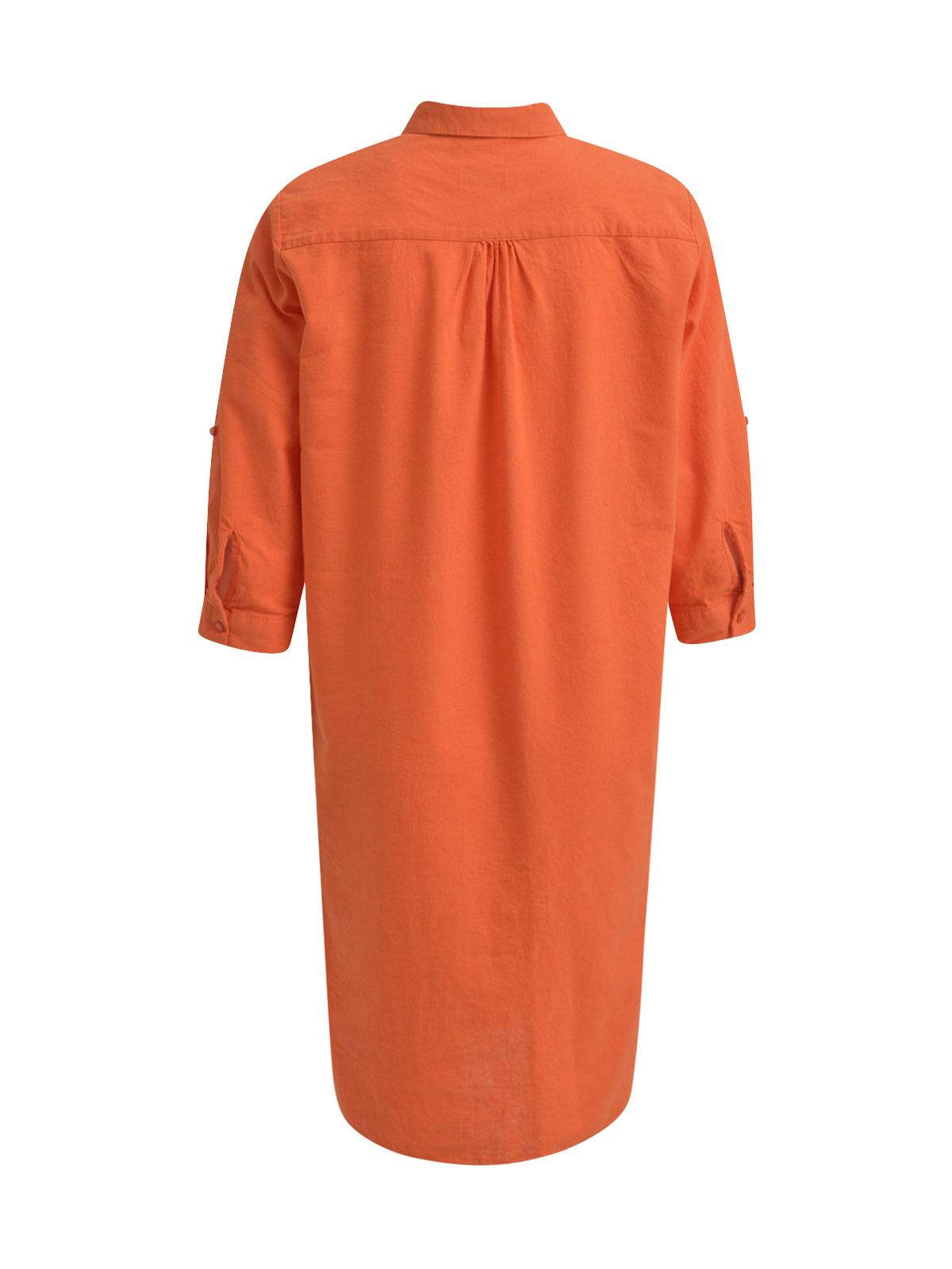 MILANO ITALY Kleid Mit Leinenanteil Rotorange DESIGNERMODE COM