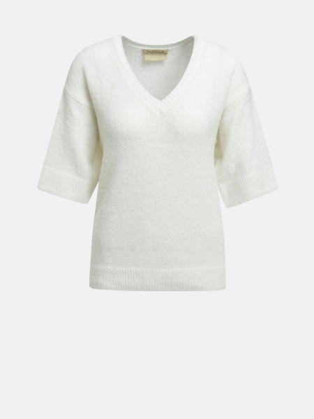 SMITH & SOUL Damen Kurzarmpullover, creme