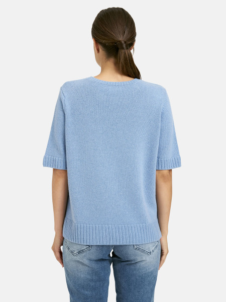 MILANO ITALY Damen Kurzarmpullover, blau