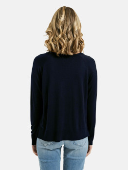 Vorschau: MILANO ITALY Damen Pullover, dunkelblau Vorschau: MILANO ITALY Damen Pullover, dunkelblau