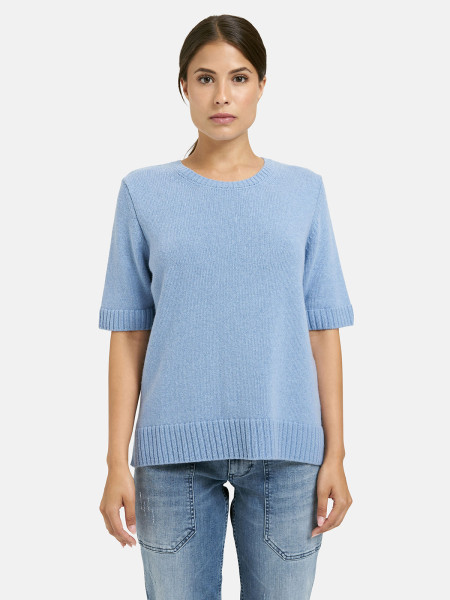 MILANO ITALY Damen Kurzarmpullover, blau