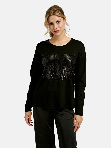 MILANO ITALY Damen Langarmshirt, schwarz