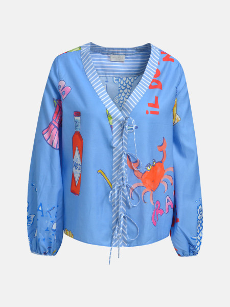MILANO ITALY Damen Bluse, blau