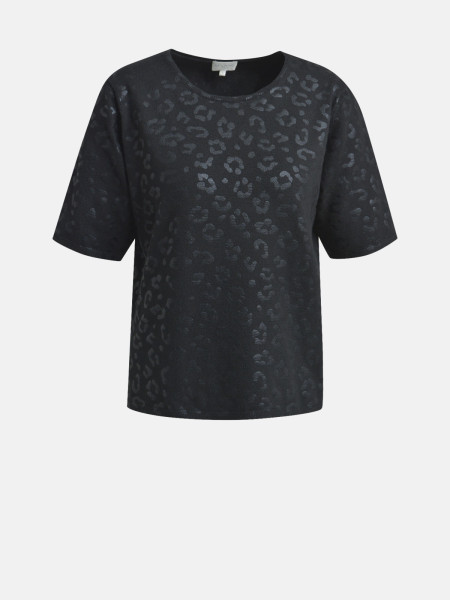 MILANO ITALY Damen Kurzarmpullover, schwarz