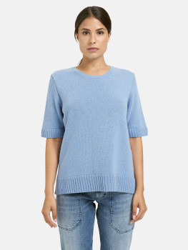 Vorschau: MILANO ITALY Damen Kurzarmpullover, blau Vorschau: MILANO ITALY Damen Kurzarmpullover, blau