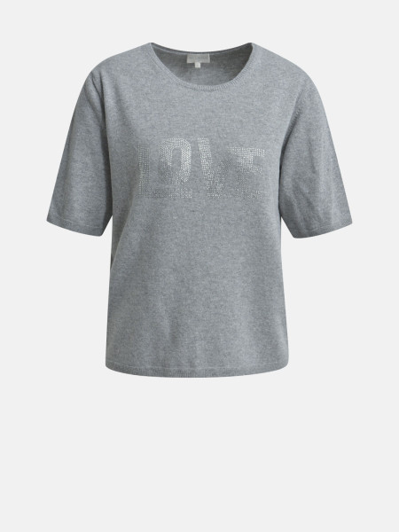 MILANO ITALY Damen Kurzarmpullover, grau
