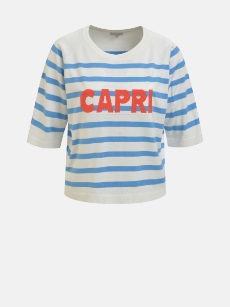 MILANO ITALY Damen Kurzarmpullover, creme