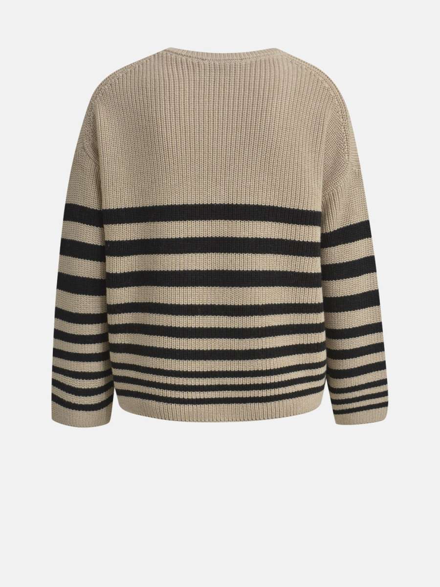SMITH & SOUL Pullover - mit Streifen - beige ➤ DESIGNERMODE.COM